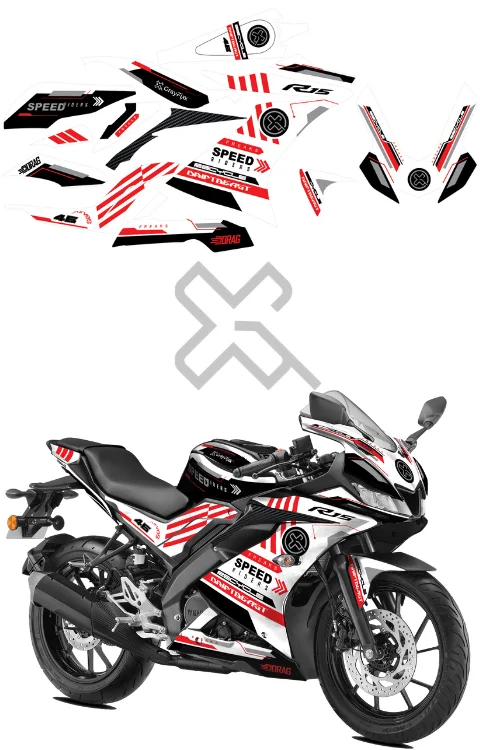 Drift Beast Edition Full Body Sticker R15 V3/S | Printed In Premium Gloss Vinyl With FPF(Fade Protection Film), Water Proof, Precut Sticker, Pack Of 1 Compatible with Both Side